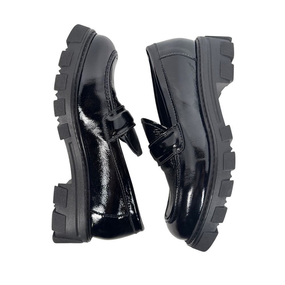 La Canadienne Douglas Platform Loafer Womens 10 M Black Patent Leather